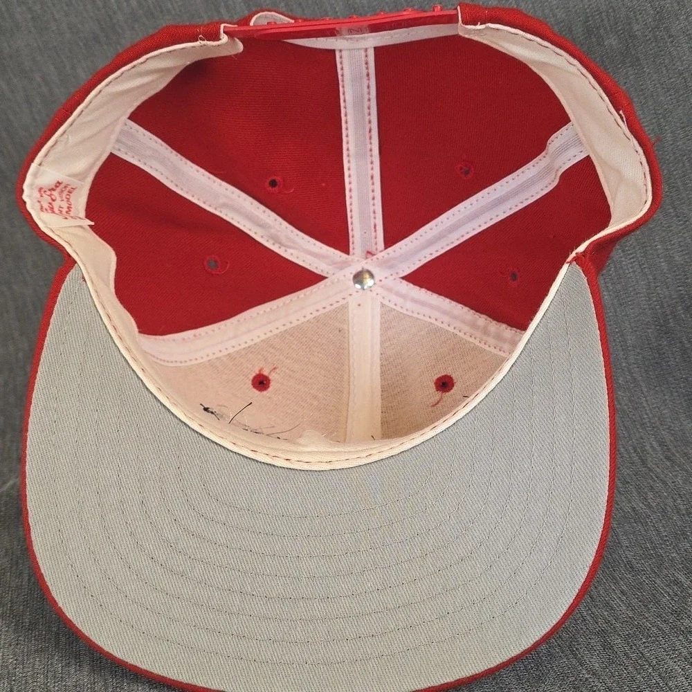 New Era Cleveland Indians Hat Red Snapback 1996 Div Champ Y2K Vintage Made USA‎
